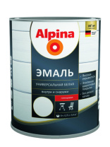 Эмаль акрил. Alpina Эмаль универс. белая гл.2,5л/2,78кг